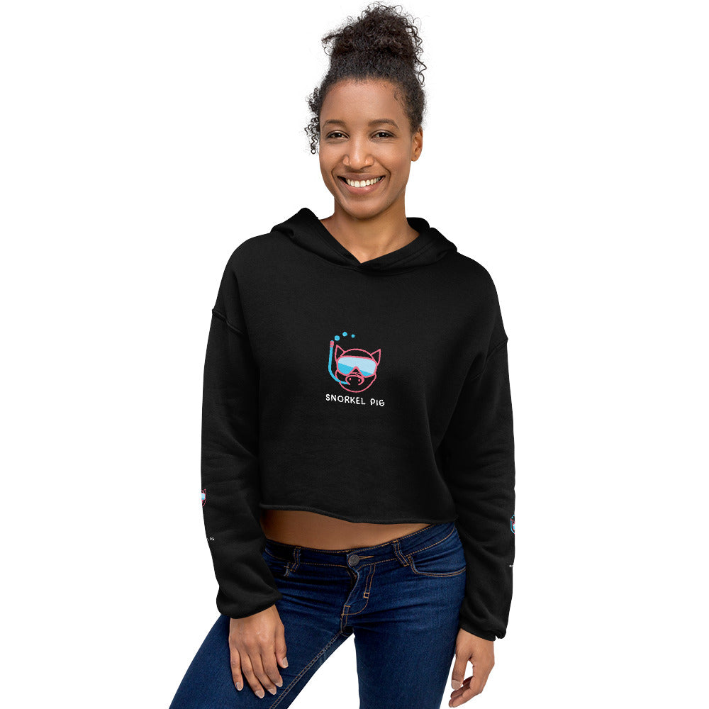 Snorkel Pig Womens Crop Hoodie